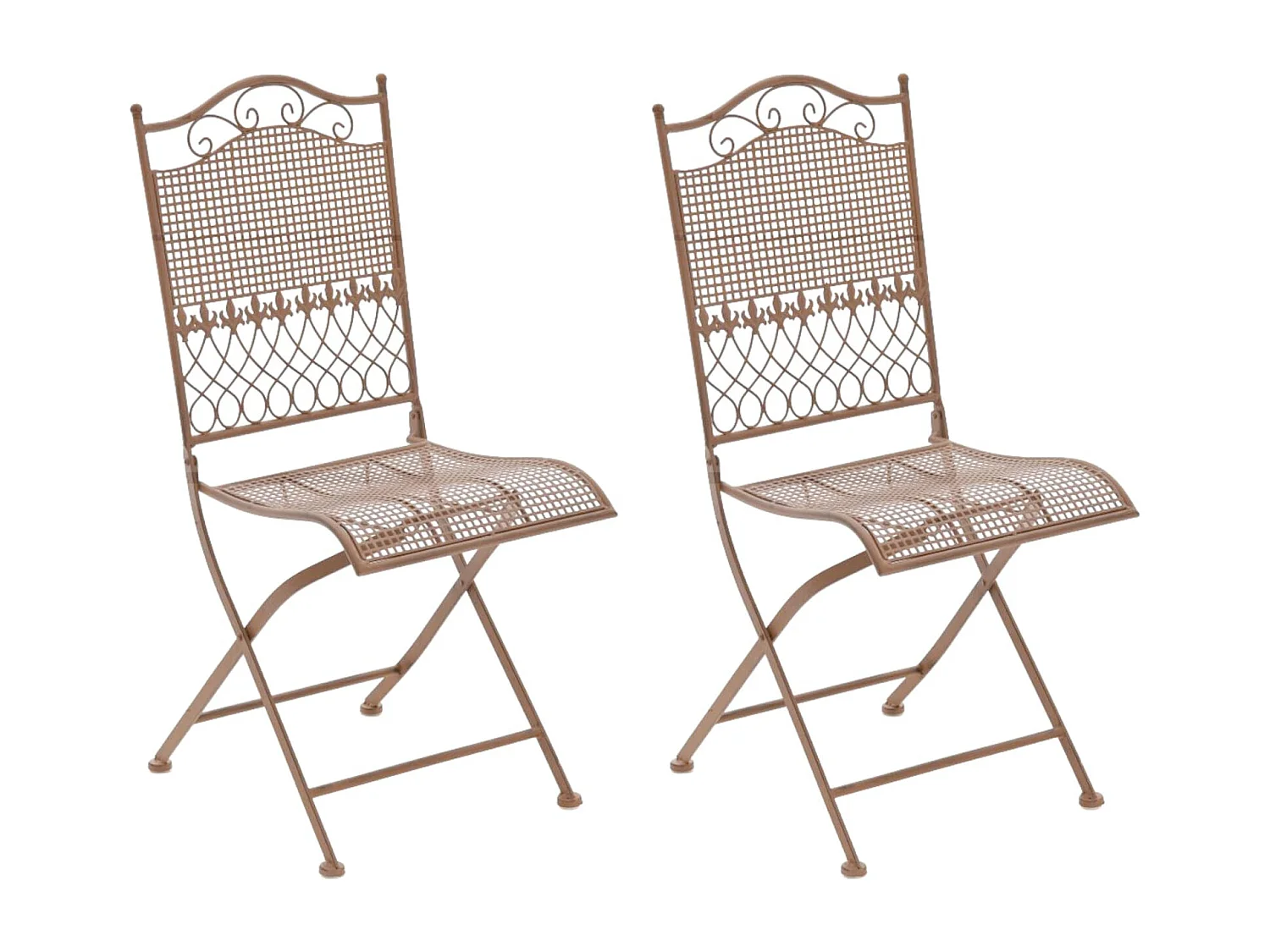 Lot de 2 chaises métal marron 41 x 50 x 91 cm 10_0002836