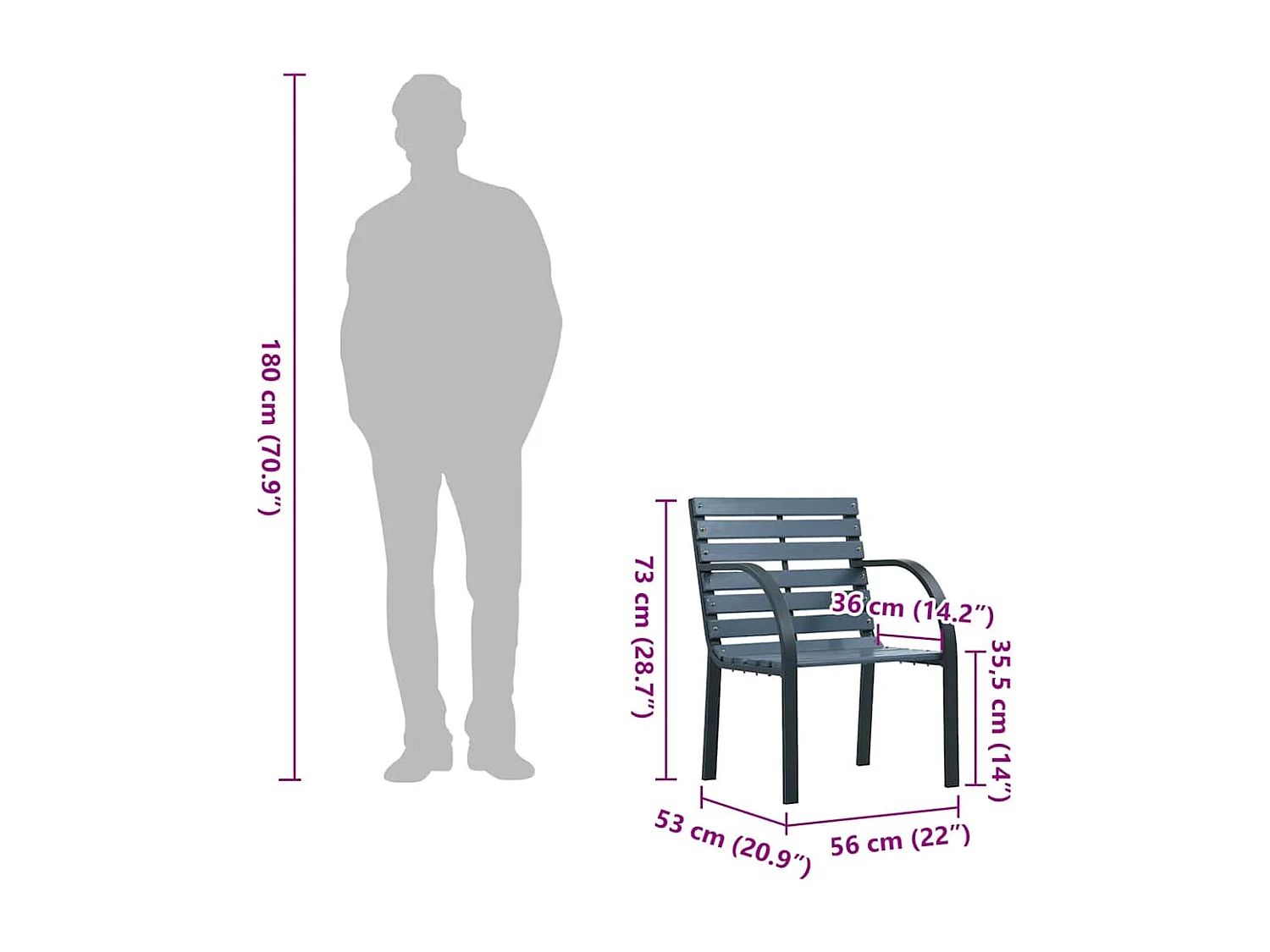 Lot de 2 chaises marron 56 x 53 x 73 cm DEC024690