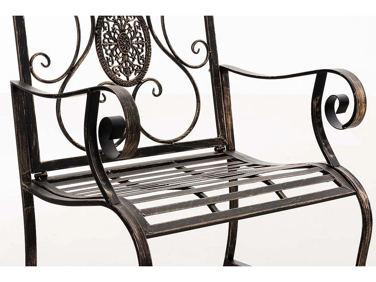 Chaise de jardin balcon métal bronze 62 x 53 x 94 cm 10_0003028