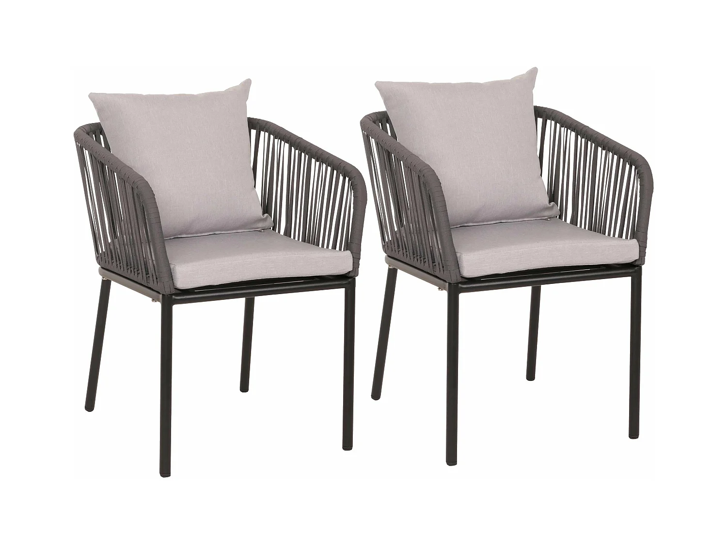 Lot de 2 chaises aluminium grise 58 x 45 x 65 cm 04_0007307