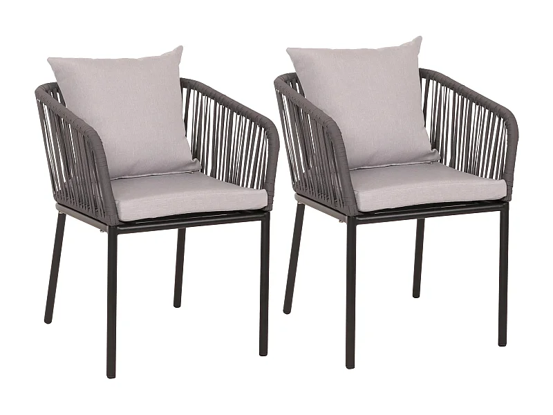 Lot de 2 chaises aluminium grise 58 x 45 x 65 cm 04_0007307