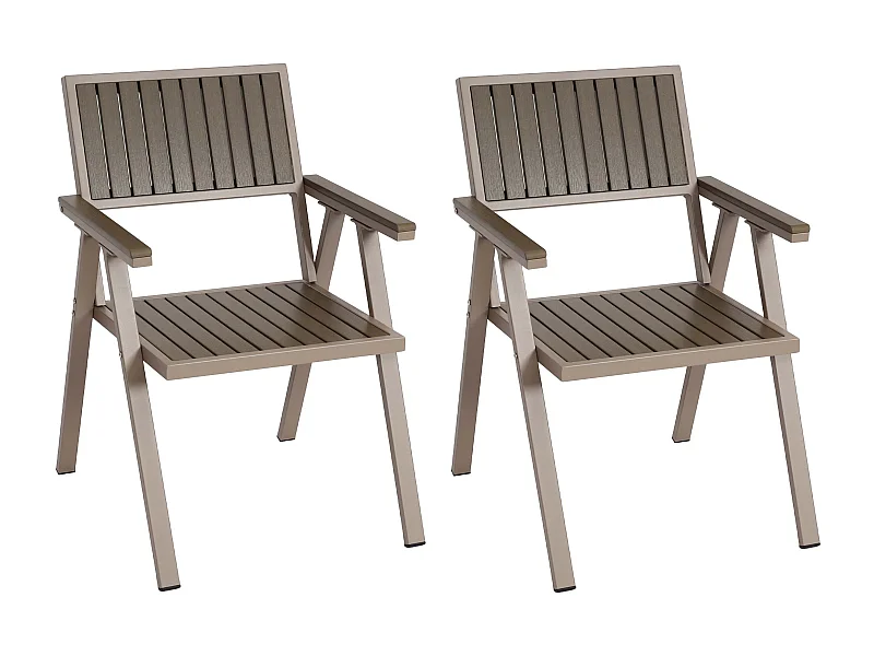Lot de 2 chaises bois marron 70 x 12 x 80 cm 04_0007302