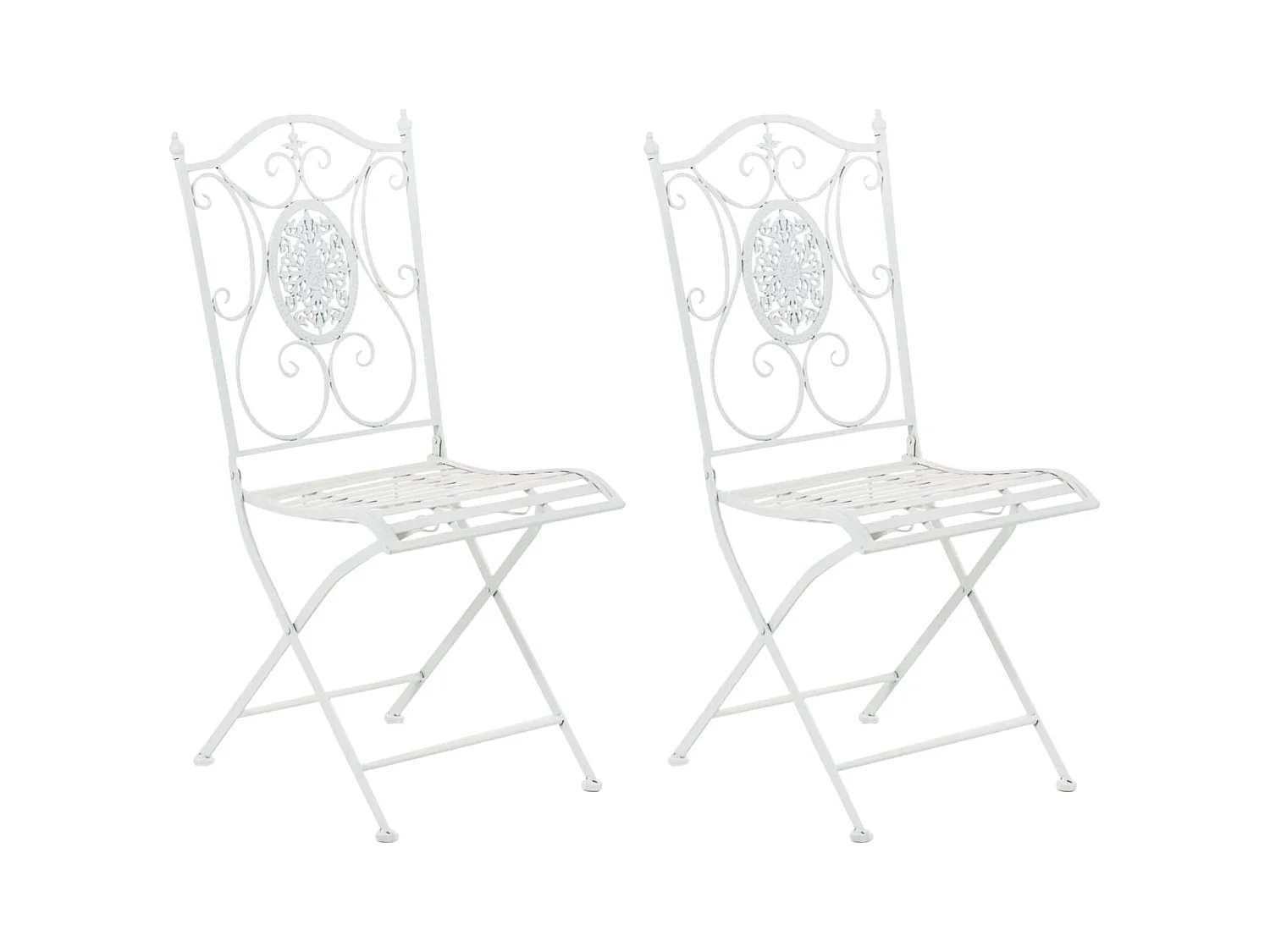 Lot de 2 chaises métal blanche 42 x 49 x 91.5 cm 10_0002876