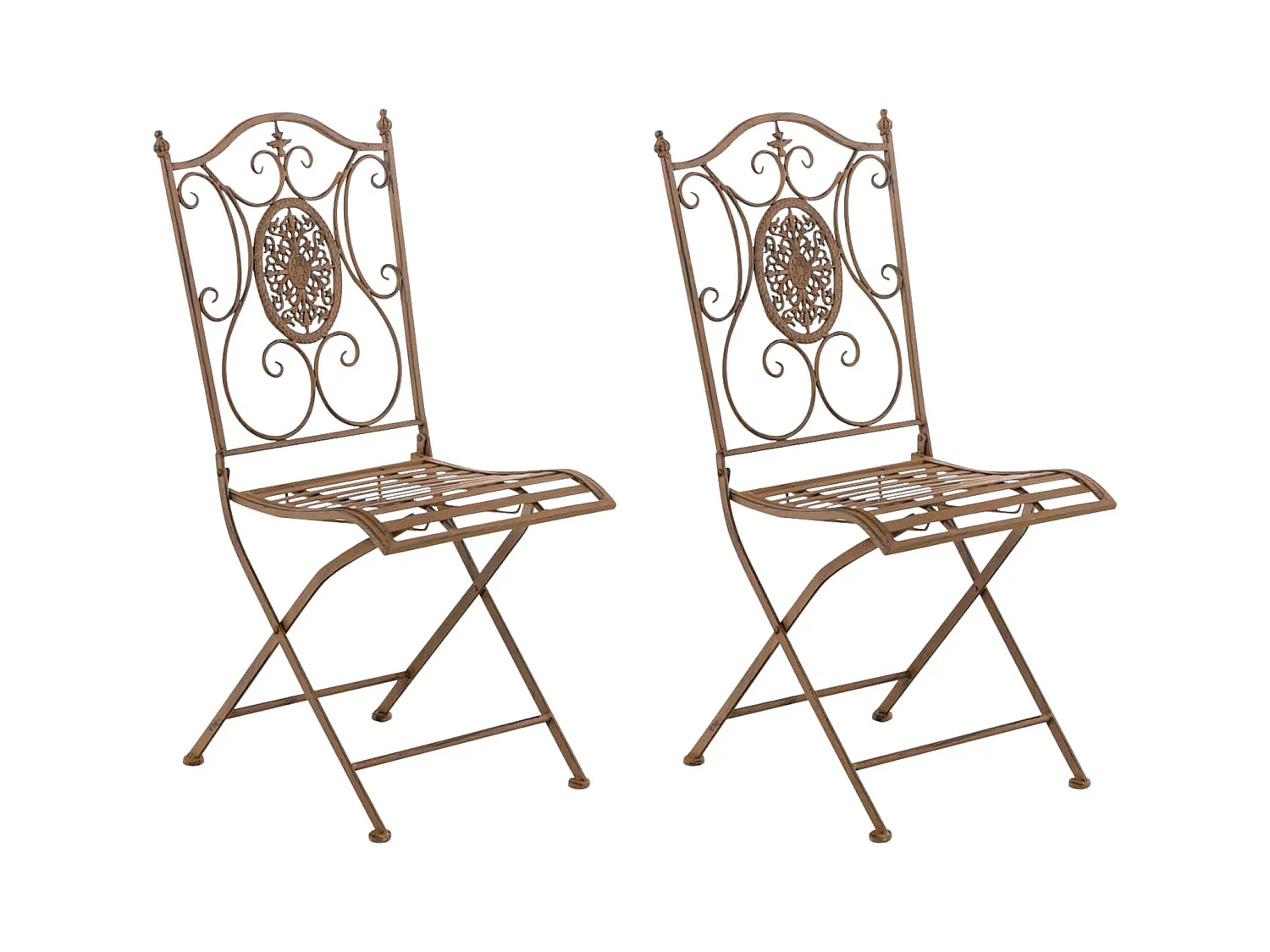 Lot de 2 chaises métal marron 42 x 49 x 91.5 cm 10_0002872