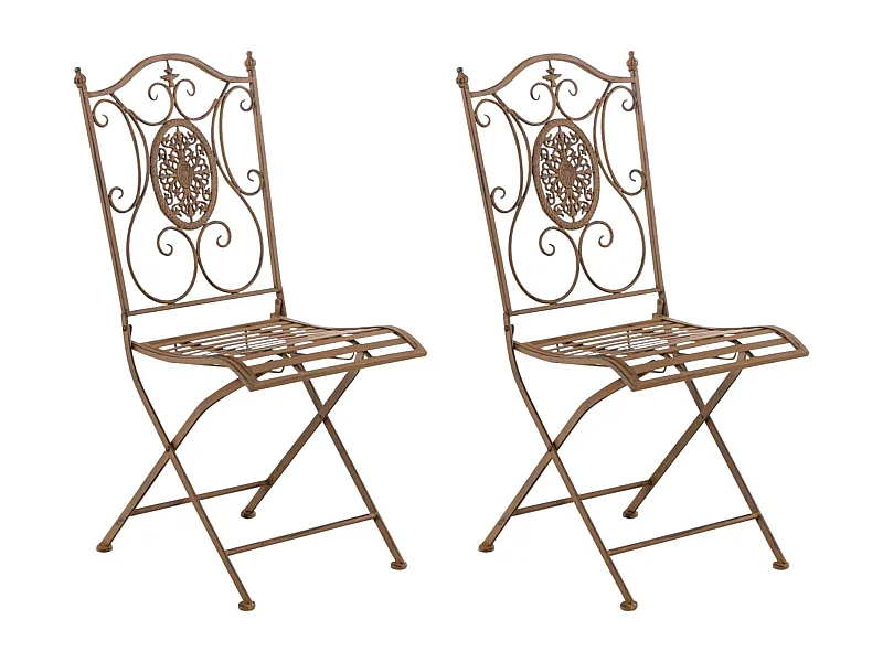 Lot de 2 chaises métal marron 42 x 49 x 91.5 cm 10_0002872