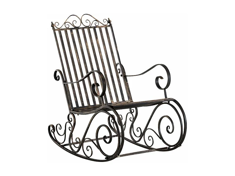 Chaise fauteuil à bascule bronze 56 x 90 x 94 cm MDJ10102