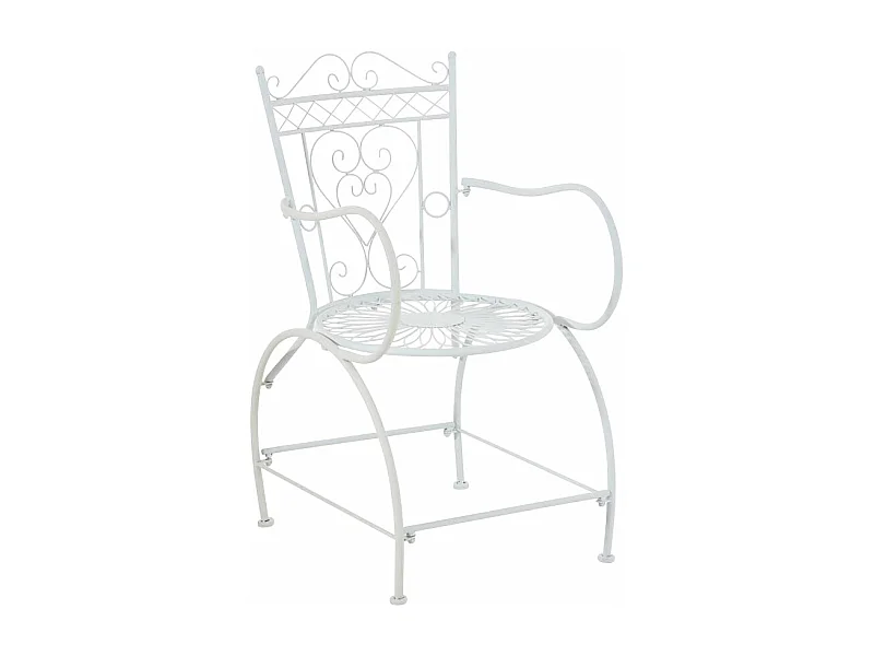 Chaise de jardin avec métal blanche 48 x 60 x 88 cm 10_0004002