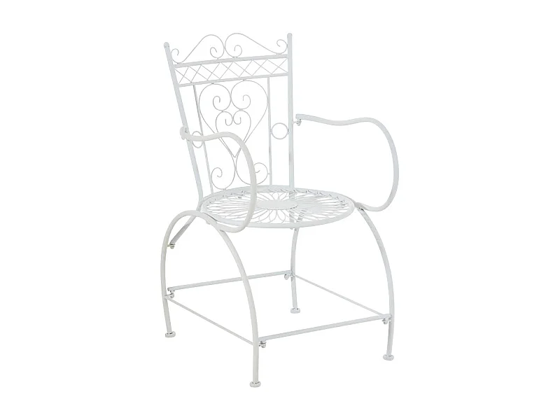 Chaise de jardin avec métal blanche 48 x 60 x 88 cm 10_0004002