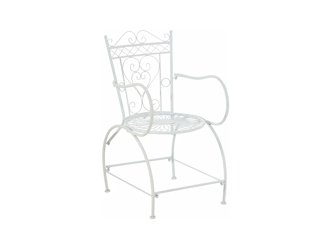 Chaise de jardin avec métal blanche 48 x 60 x 88 cm 10_0004002