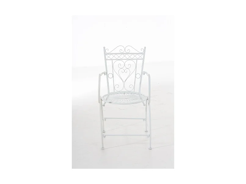 Chaise de jardin avec métal blanche 48 x 60 x 88 cm 10_0004002