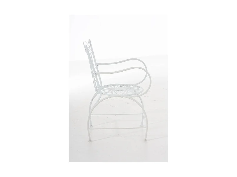 Chaise de jardin avec métal blanche 48 x 60 x 88 cm 10_0004002