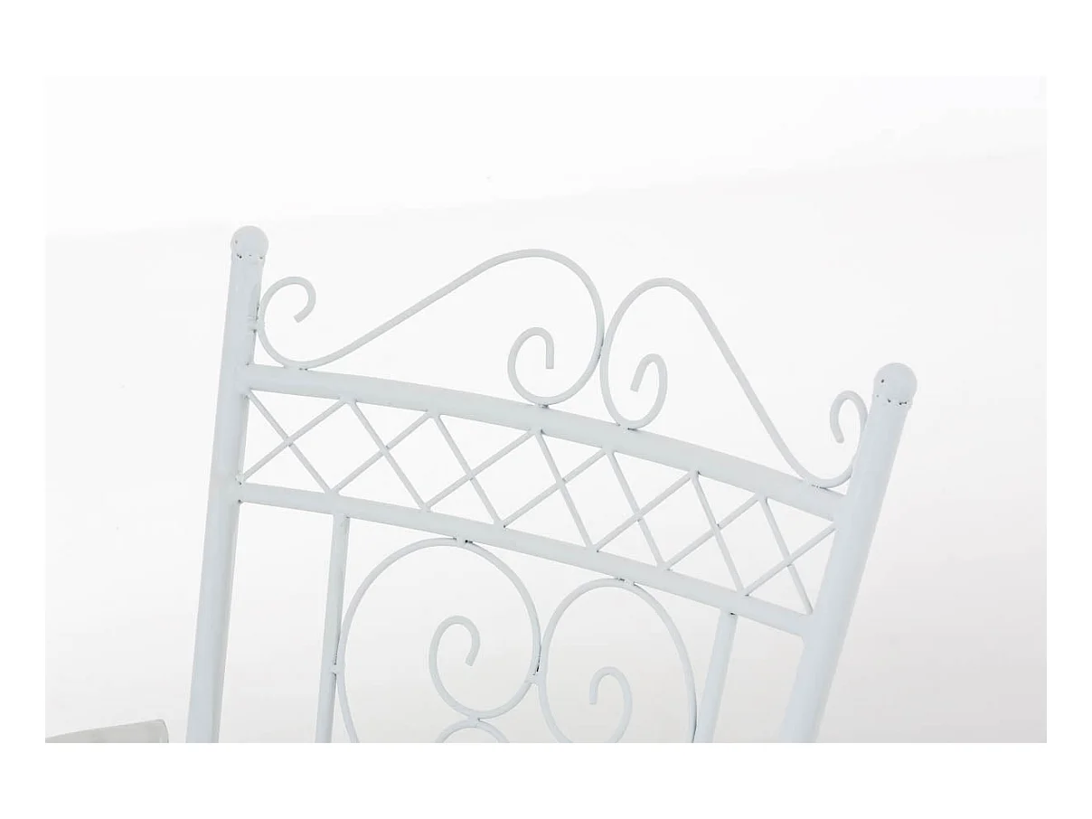 Chaise de jardin avec métal blanche 48 x 60 x 88 cm 10_0004002