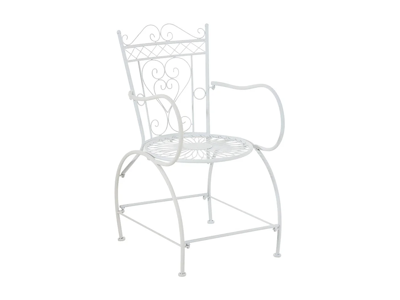 Chaise de jardin avec métal blanche 48 x 60 x 88 cm 10_0004002