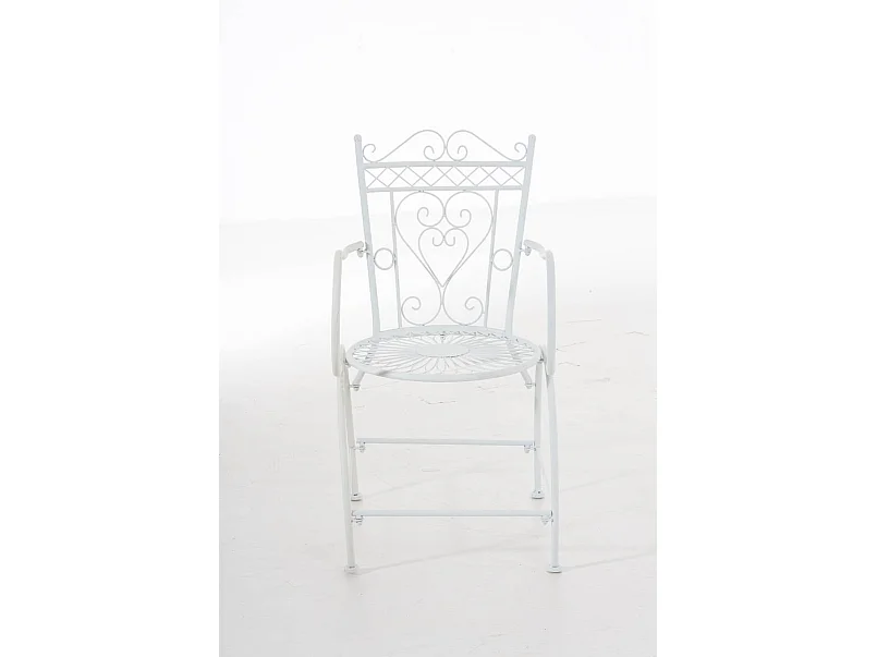 Chaise de jardin avec métal blanche 48 x 60 x 88 cm 10_0004002