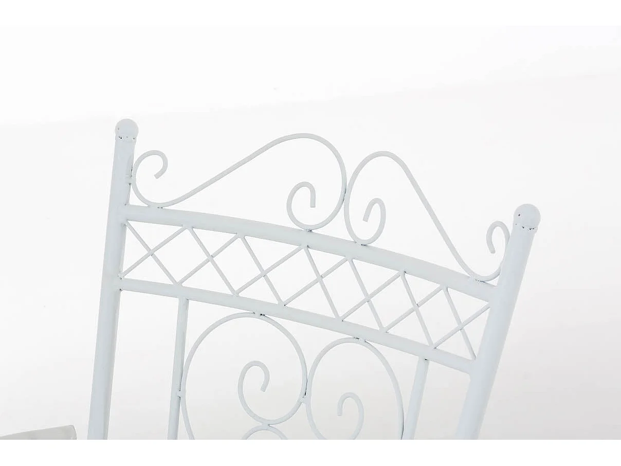 Chaise de jardin avec métal blanche 48 x 60 x 88 cm 10_0004002
