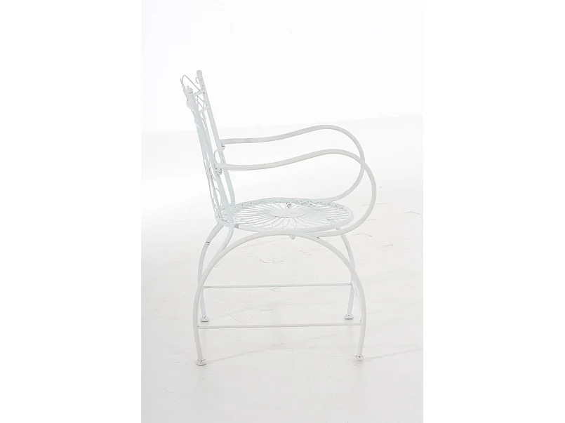 Chaise de jardin avec métal blanche 48 x 60 x 88 cm 10_0004002