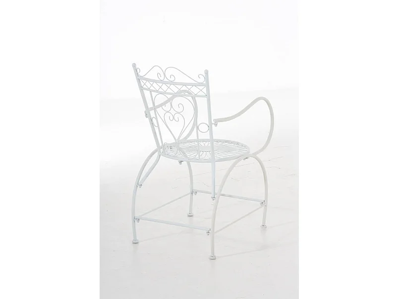 Chaise de jardin avec métal blanche 48 x 60 x 88 cm 10_0004002