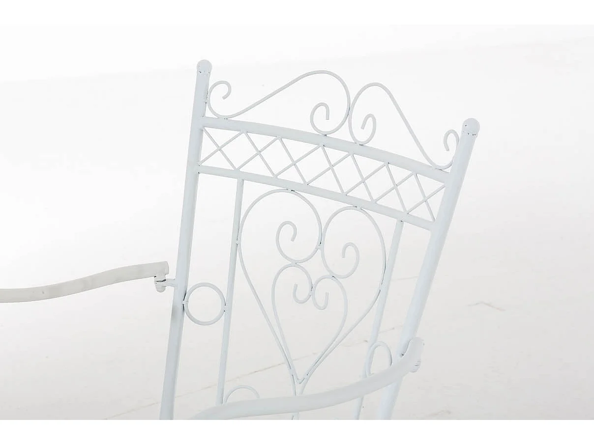 Chaise de jardin avec métal blanche 48 x 60 x 88 cm 10_0004002