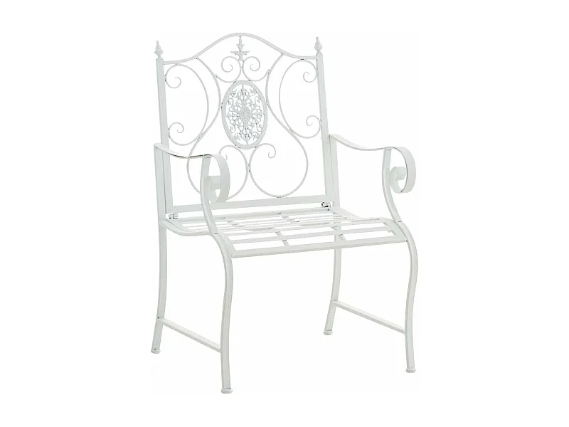 Chaise de jardin balcon métal blanche 62 x 53 x 94 cm 10_0003027