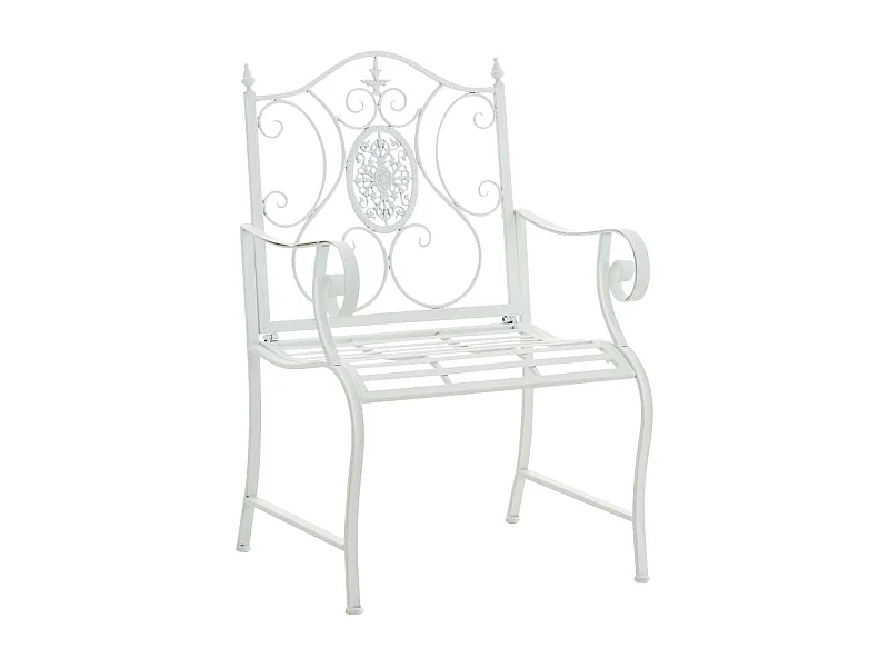 Chaise de jardin balcon métal blanche 62 x 53 x 94 cm 10_0003027