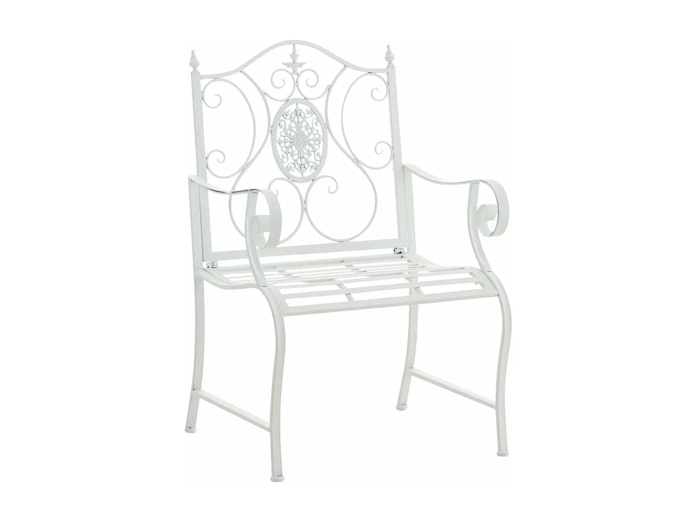 Chaise de jardin balcon métal blanche 62 x 53 x 94 cm 10_0003027