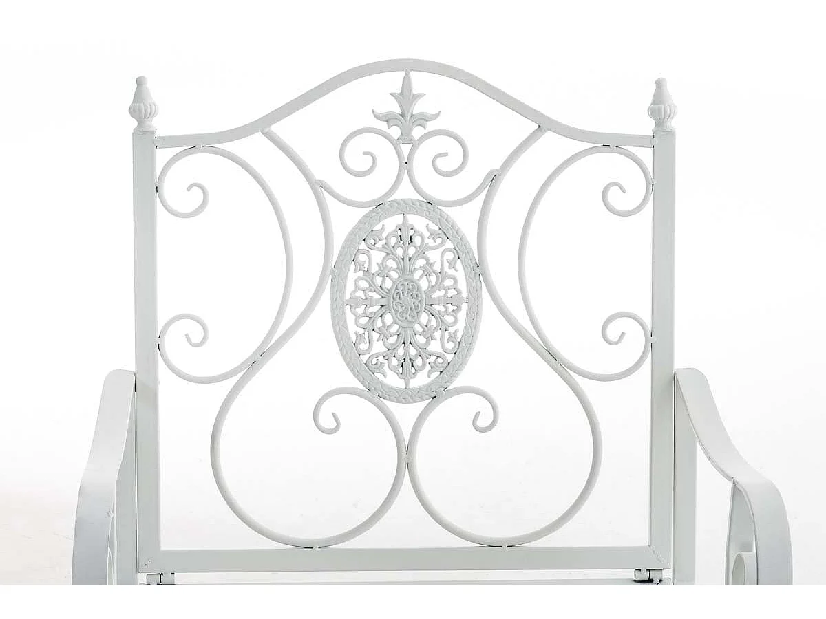Chaise de jardin balcon métal blanche 62 x 53 x 94 cm 10_0003027