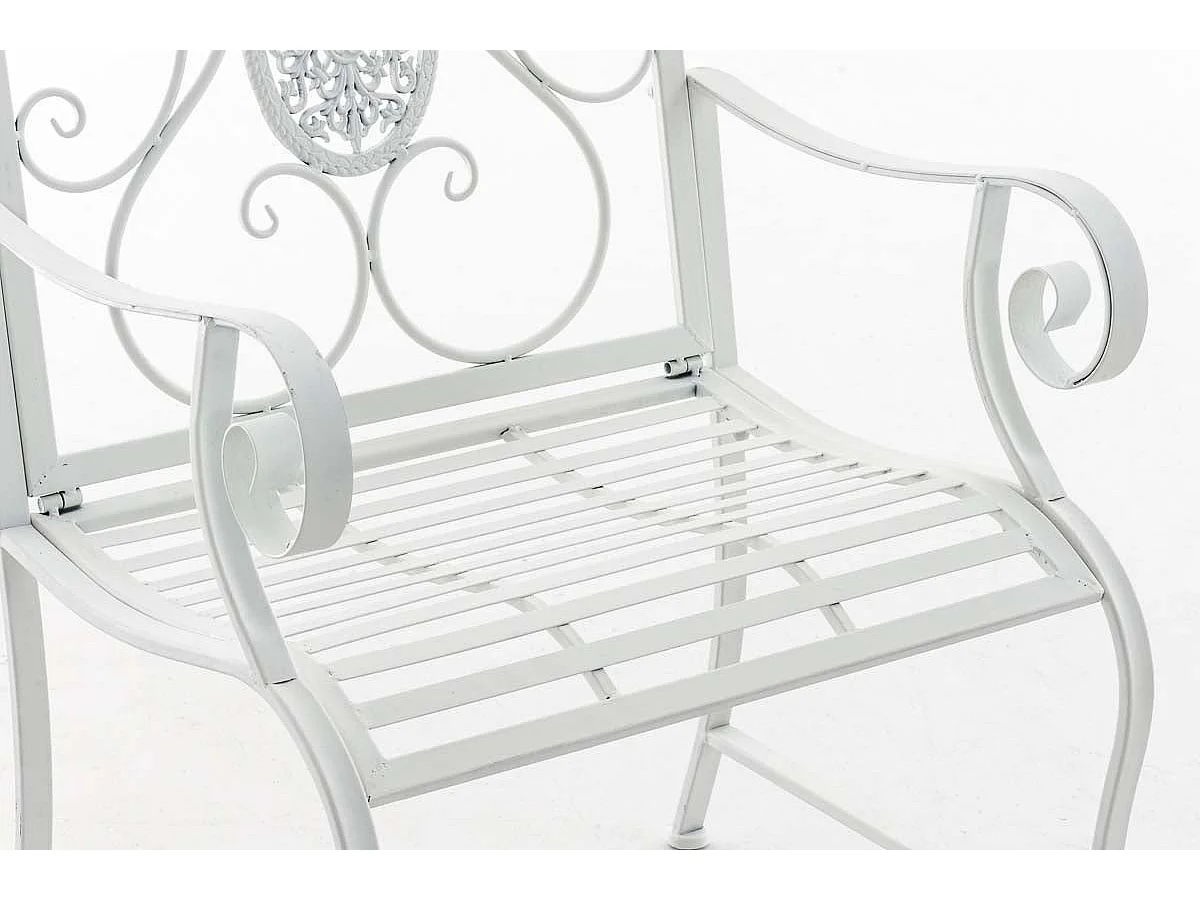 Chaise de jardin balcon métal blanche 62 x 53 x 94 cm 10_0003027