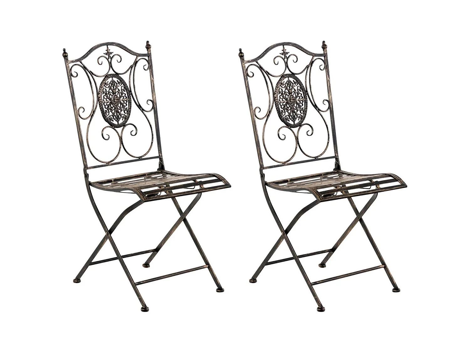 Lot de 2 chaises métal bronze 42 x 49 x 91.5 cm 10_0002877