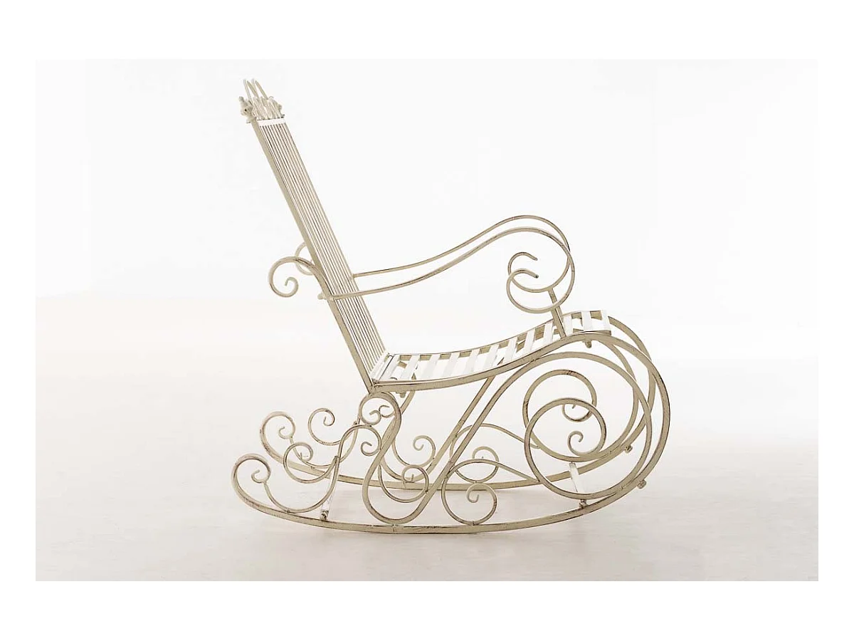 Chaise fauteuil à bascule crème 56 x 90 x 94 cm MDJ10103