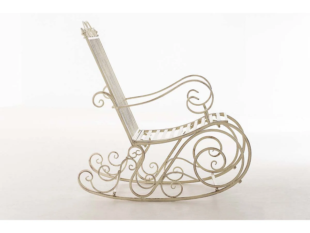 Chaise fauteuil à bascule crème 56 x 90 x 94 cm MDJ10103