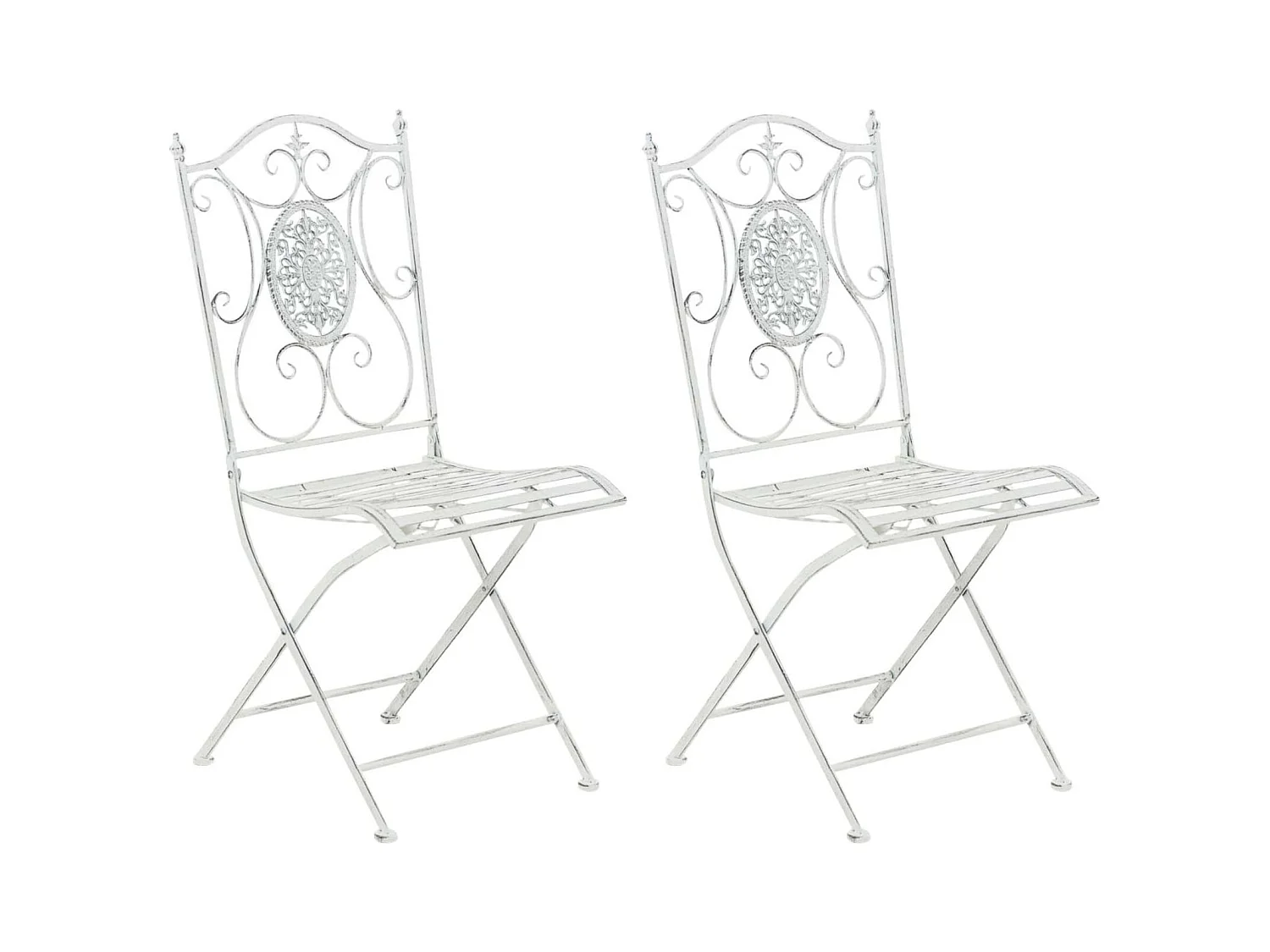 Lot de 2 chaises métal blanche 42 x 49 x 91.5 cm 10_0002873