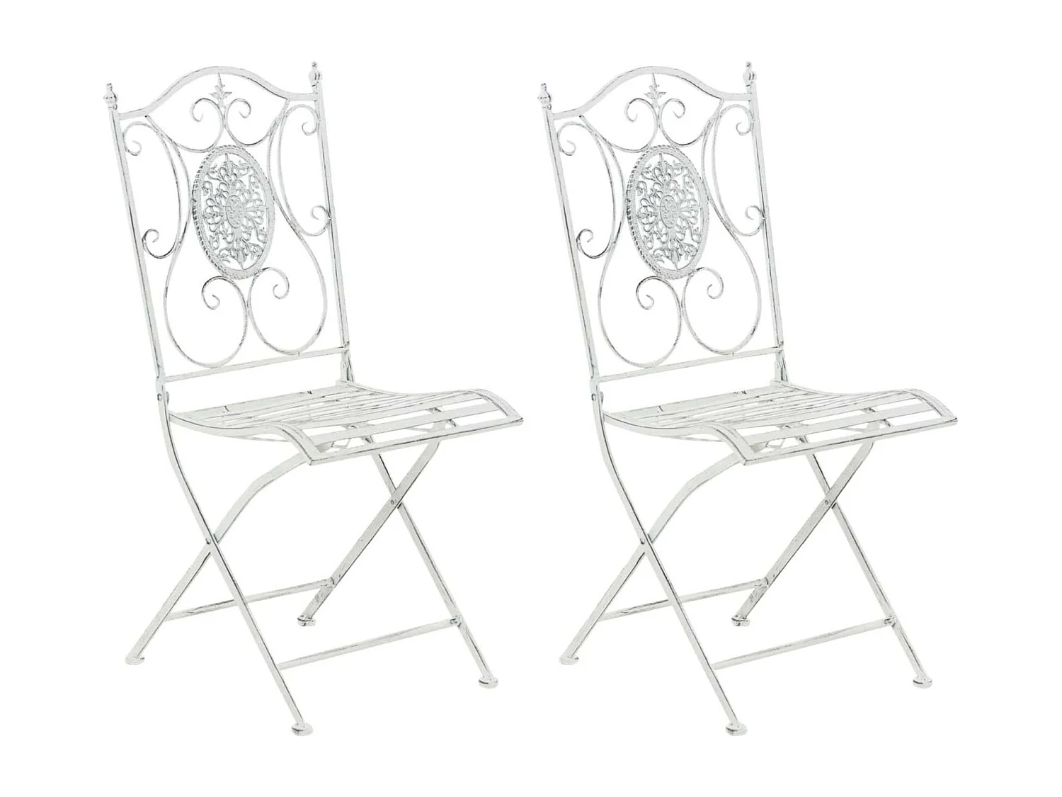 Lot de 2 chaises métal blanche 42 x 49 x 91.5 cm 10_0002873