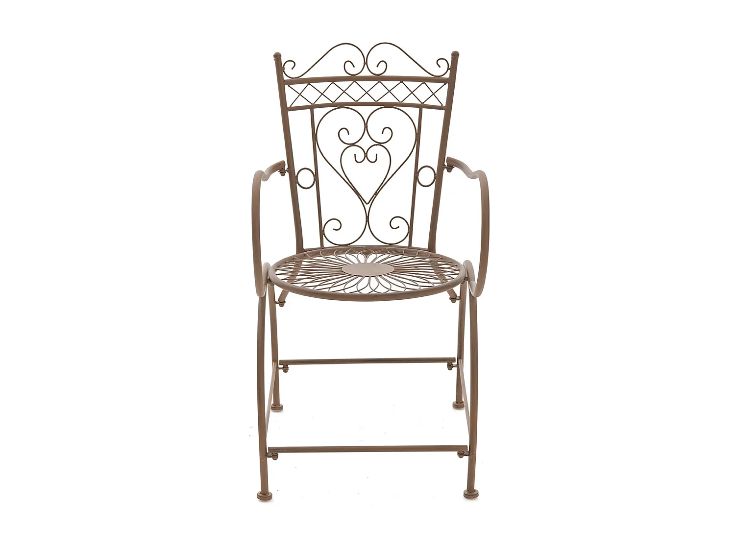 Lot de 2 chaises métal marron 48 x 60 x 88 cm 10_0002867