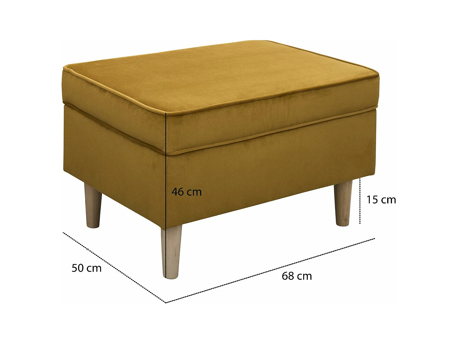 Hocker Teramo IV Fußhocker Wohnzimmer Schlafzimmer, gelb