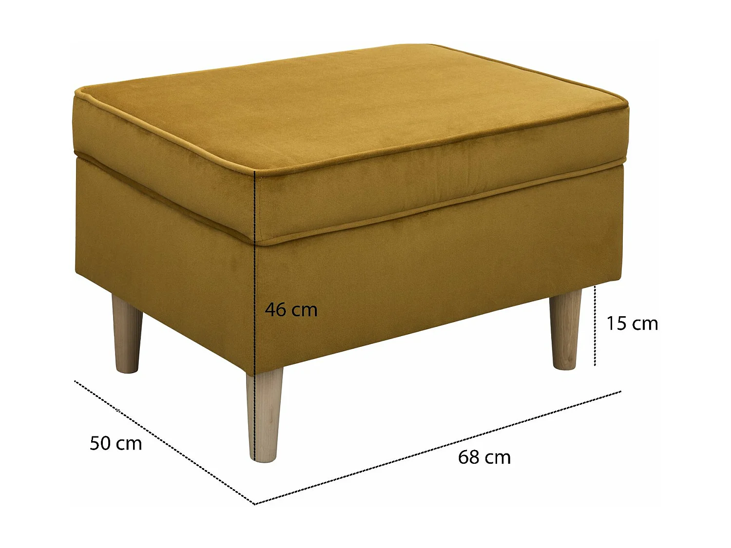 Hocker Teramo IV Fußhocker Wohnzimmer Schlafzimmer, gelb