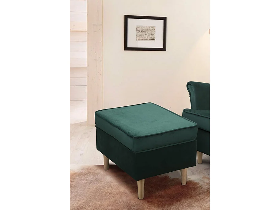 Hocker Teramo IV Fußhocker Schlafzimmer Wohnzimmer, grün