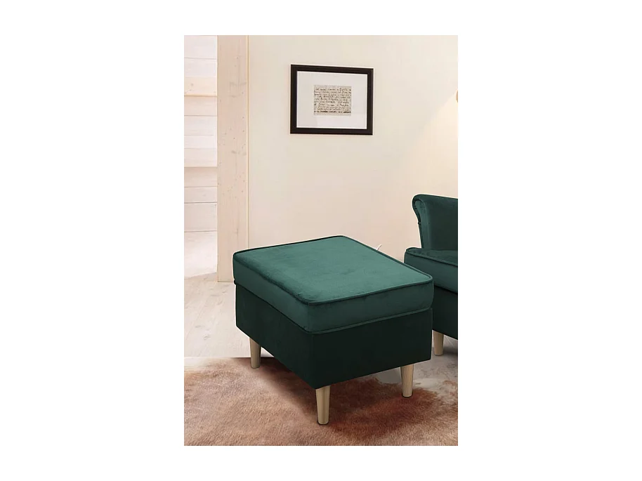 Hocker Teramo IV Fußhocker Schlafzimmer Wohnzimmer, grün