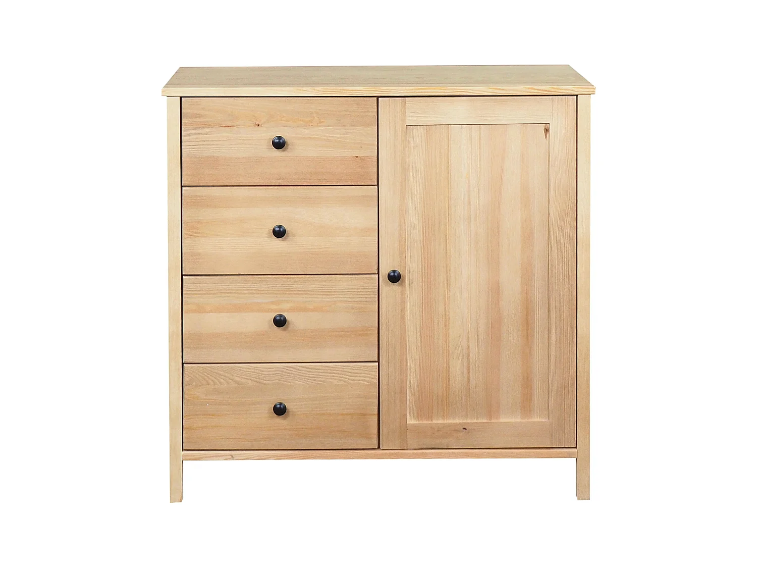 Komoda drewniana 94 x 98 cm Prestige VI, 4 szuflady 1 drzwi,  kolor dębowy