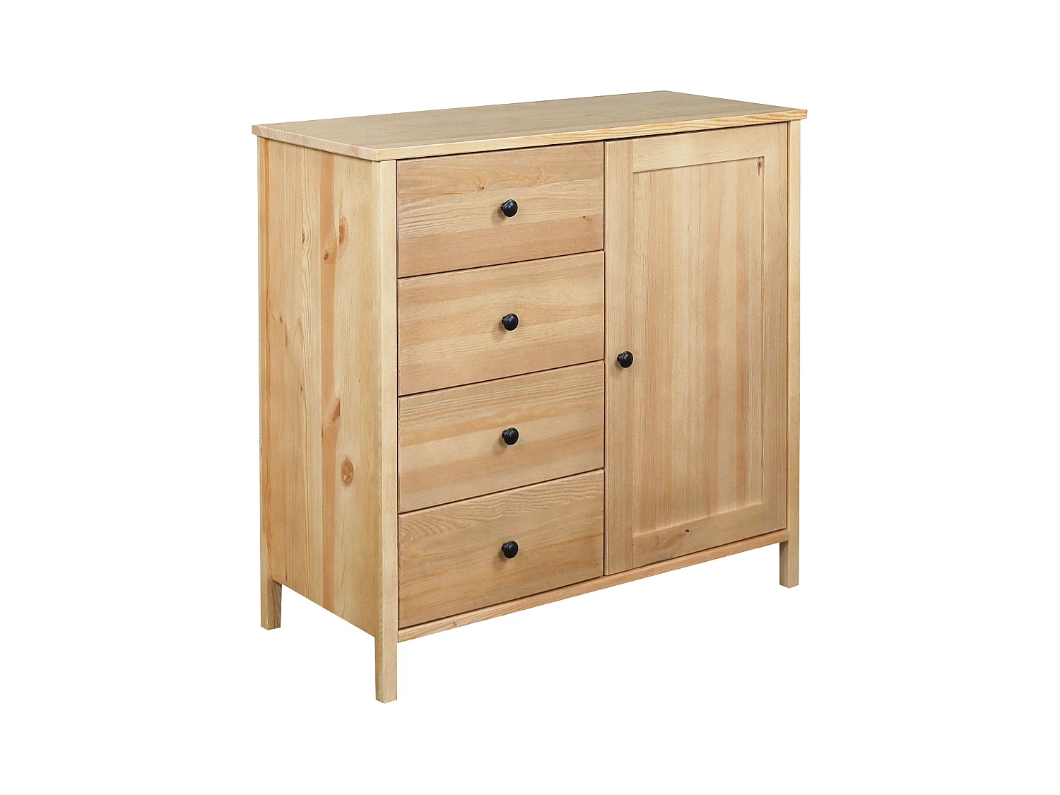 Komoda drewniana 94 x 98 cm Prestige VI, 4 szuflady 1 drzwi,  kolor dębowy