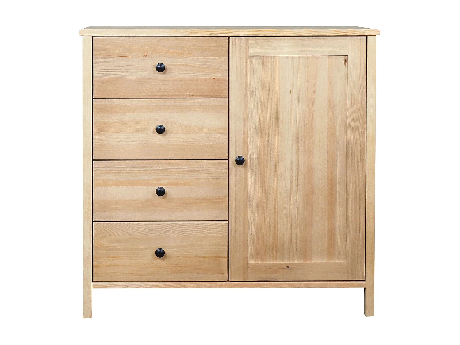 Komoda drewniana 94 x 98 cm Prestige VI, 4 szuflady 1 drzwi,  kolor dębowy