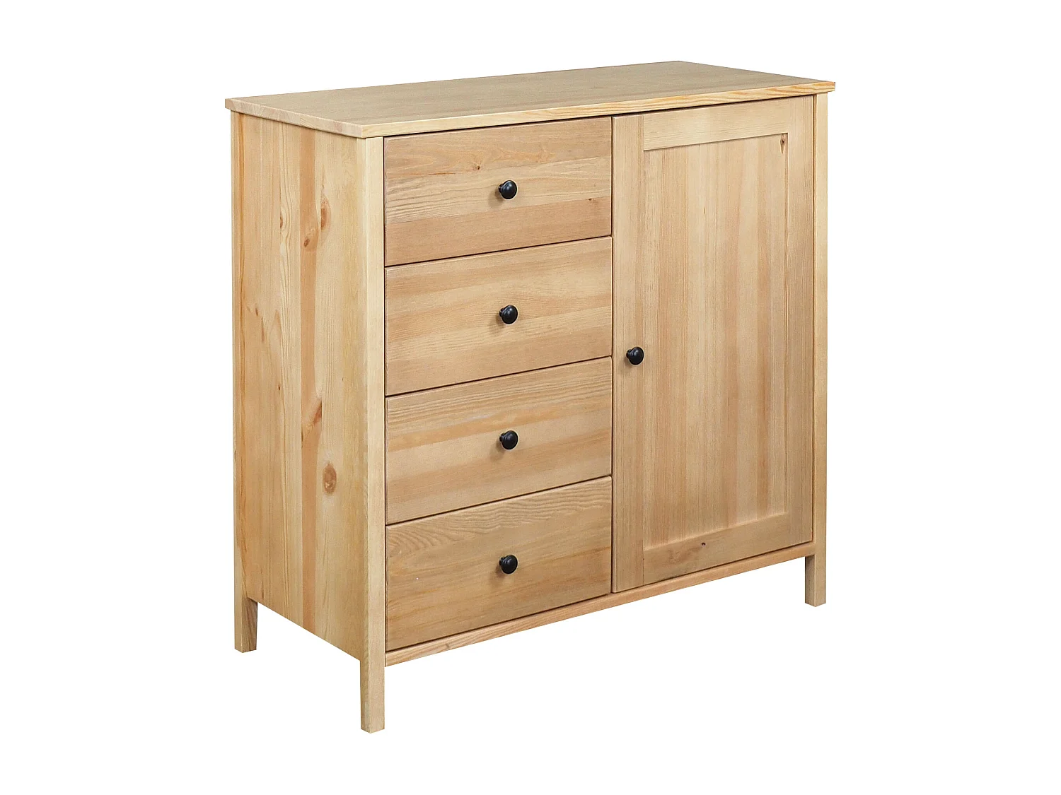 Komoda drewniana 94 x 98 cm Prestige VI, 4 szuflady 1 drzwi,  kolor dębowy