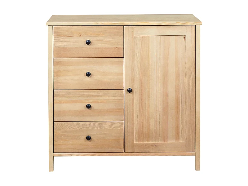 Komoda drewniana 94 x 98 cm Prestige VI, 4 szuflady 1 drzwi,  kolor dębowy