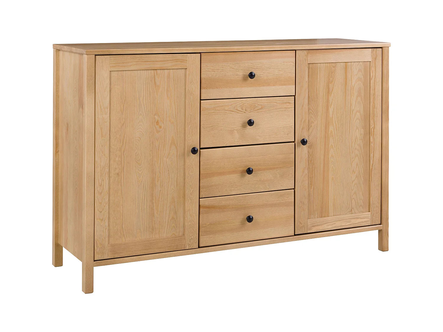 Komoda drewniana 94 x 143 cm Prestige III, 3 szuflady 2 drzwi, kolor dębowy