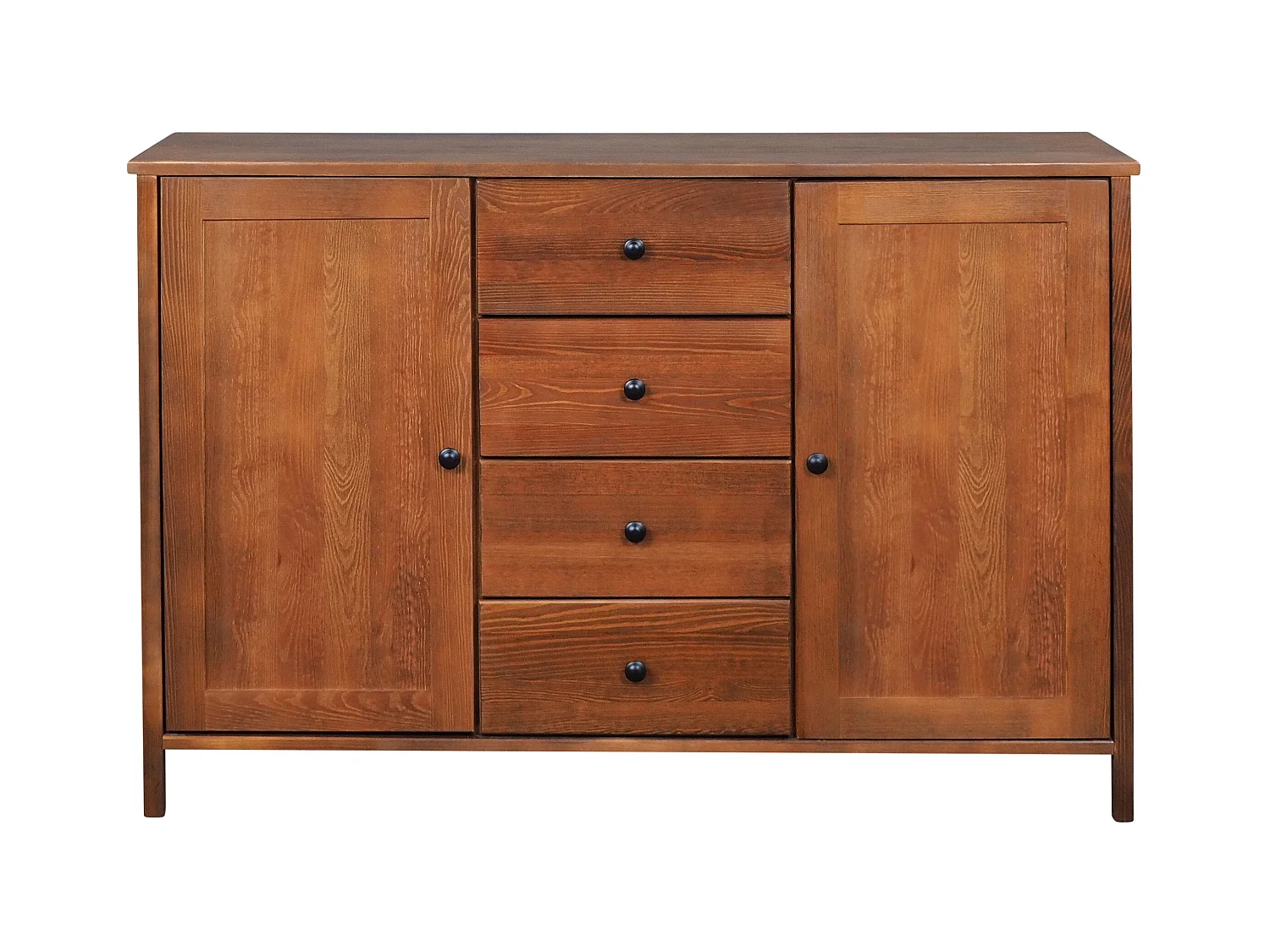 Komoda drewniana 94 x 143 cm Prestige III, 3 szuflady 2 drzwi, kolor kasztan