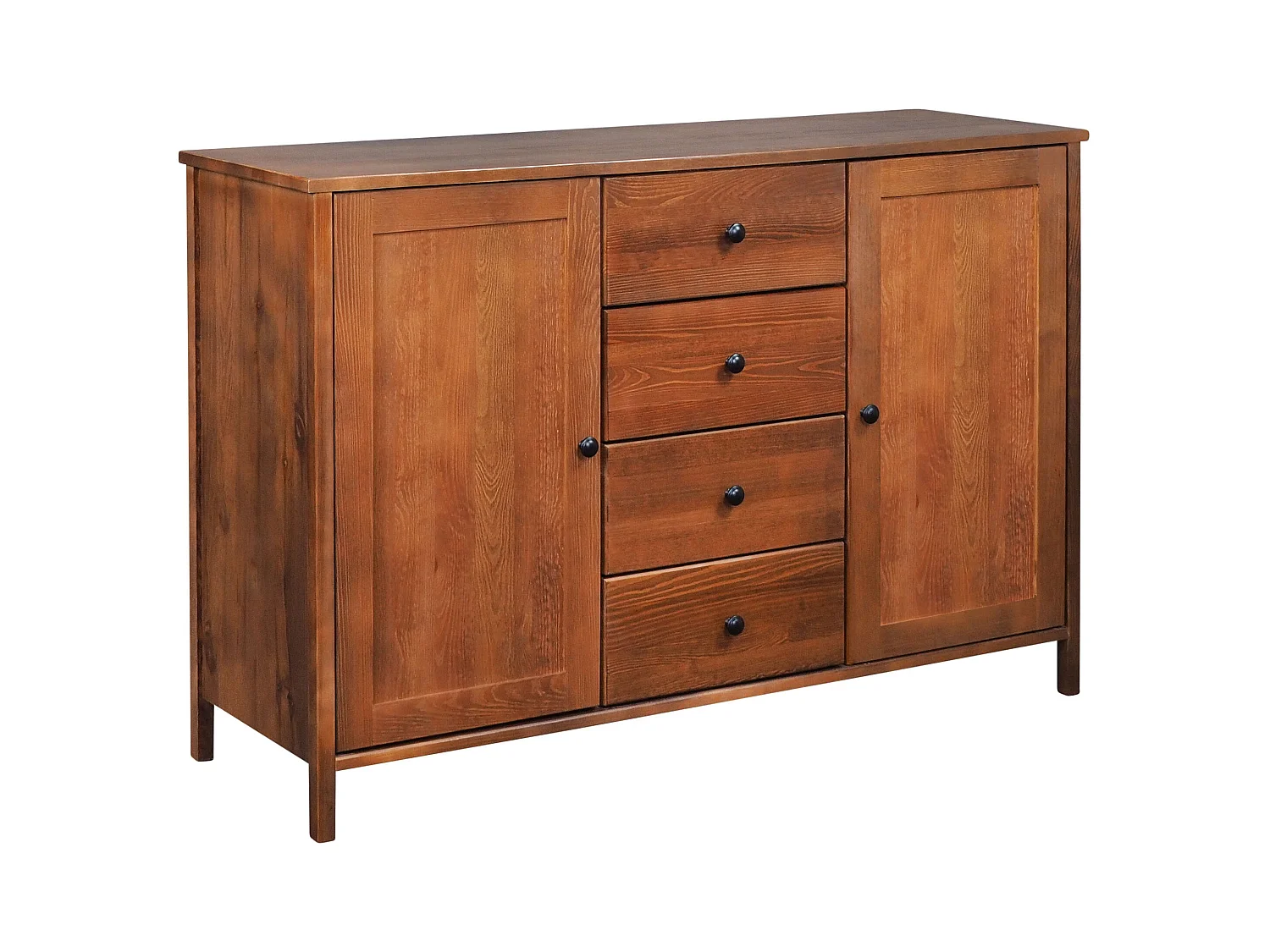 Komoda drewniana 94 x 143 cm Prestige III, 3 szuflady 2 drzwi, kolor kasztan