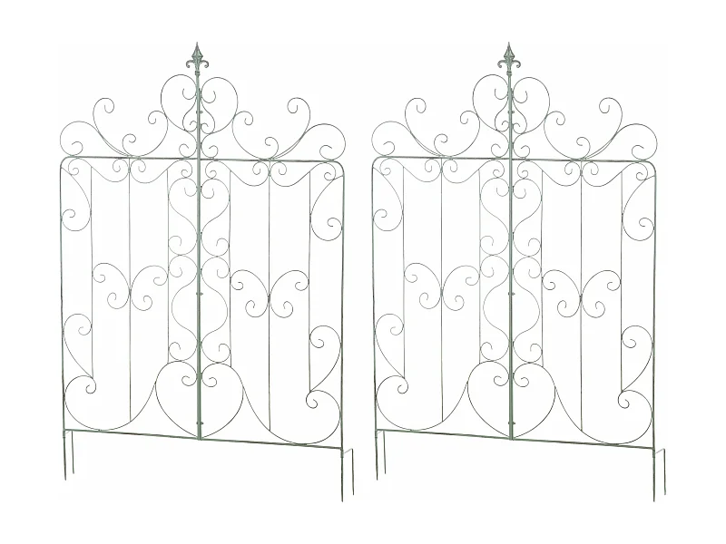 Lot de 2 treillis métal argentée 99 x 1 x 133 cm 10_0003839