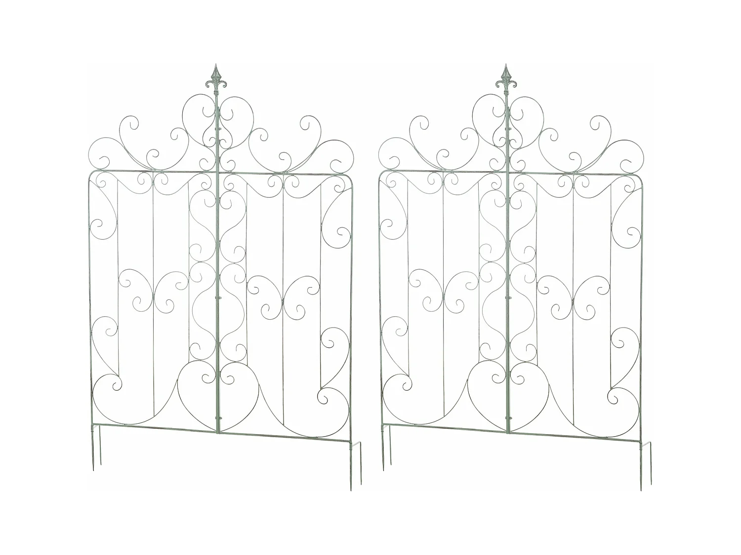 Lot de 2 treillis métal argentée 99 x 1 x 133 cm 10_0003839