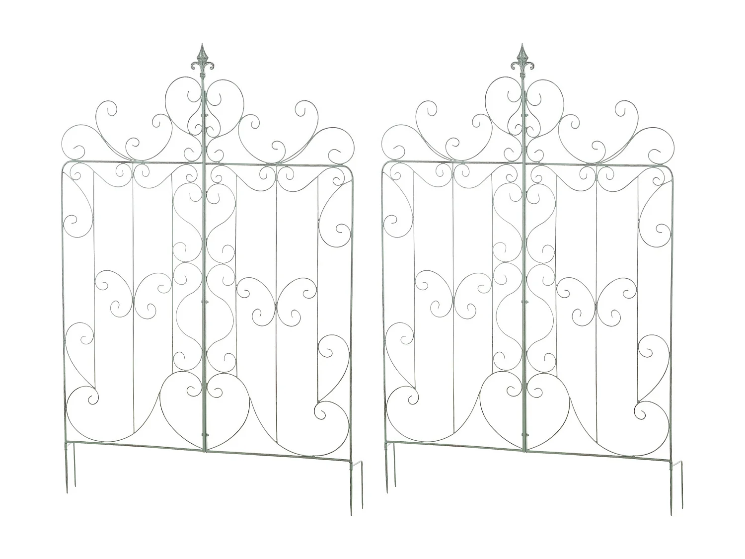 Lot de 2 treillis métal argentée 99 x 1 x 133 cm 10_0003839