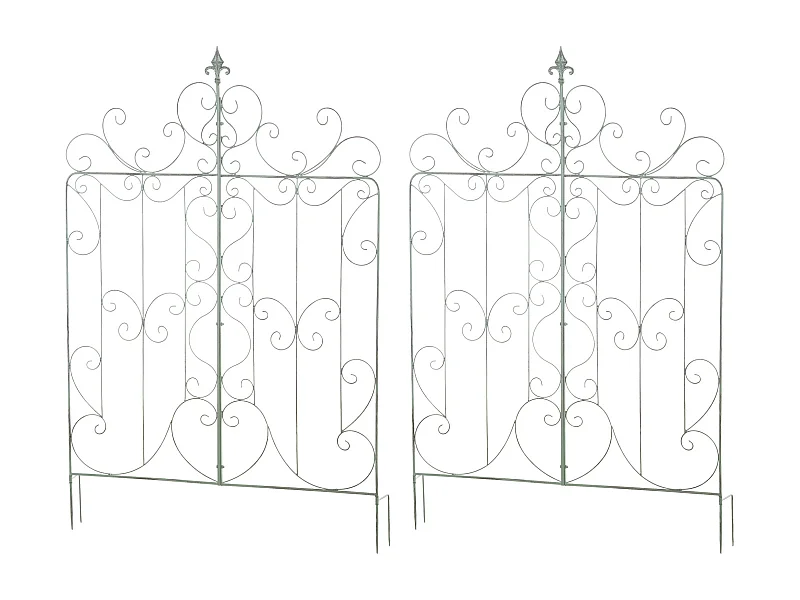 Lot de 2 treillis métal argentée 99 x 1 x 133 cm 10_0003839