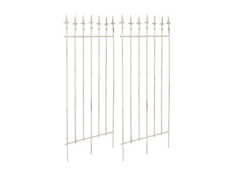 Lot de 2 treillis métal crème 50 x 0.7 x 100 cm 10_0003835